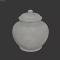 Ceramic Jar With Light Gray Smooth Surface And Simple Lid Design