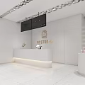 Modern Beauty Store Interior With White Display Counters And Moisturizing Products 3d model