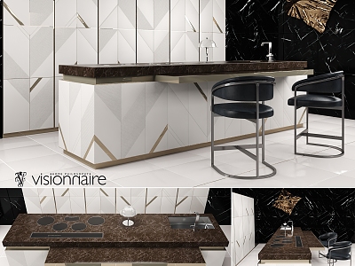 visionnaire western kitchen island bar abroad 3d model