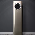 Silver And Gold Air Conditioner Fans With Temperature Display And Modern Design