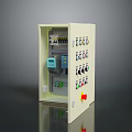 Computer Controlled Industrial Control Cabinet With Electronic Components Buttons And Indicator Lights