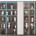 Varied Design Collectible Figurines In Glass Display Cabinet With LED Shelves