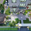 Garden Landscape Design With Lush Lawn Stone Pathways Pavilion And Water Feature