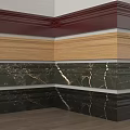 Interior Decorative Corner Lines Featuring Marble Wood Red Layers And Textures 3d model