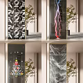 Decorative Glass Partition Designs With Leaf Lightning And Textured Patterns For Interior 3d model