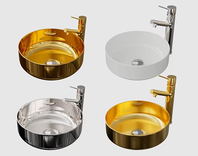 Modern faucet bathroom hardware wash basin 3d model