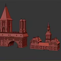Ancient European Architecture With Stone Towers Spires Arches And Architectural Details