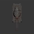 Weathered Military Tank With Detailed Armored Structure Long Cannon Barrel And Heavy Tracks