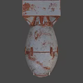 Rusted Metal Military Bomb Weapon With Vintage Design And Fins