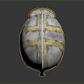 Ancient Warrior Armor Helmet With Silver Metal And Golden Accent Details