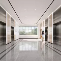 modern elevator hall elevator 3d model