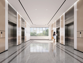 modern elevator hall elevator 3d model