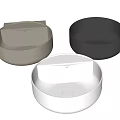 Elegant Round Ceramic Washbasins in Beige Black and White Modern Design