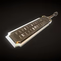 Engraved Metal Sword With Intricate Decorative Hilt And Sharp Blade Design