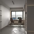 Modern Living and Dining Room With Gray Sofa Wall Art Dining Table And Open Kitchen