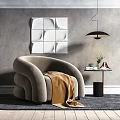 Modern Single Sofa Single Sofa Side Combination 3d model