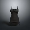 Simple Elegant Women's Fitted Sleeveless Dress With Spaghetti Straps And Layered Hem