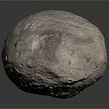 Detailed Rocky Sphere With Textured Surface And Craters On Dark Background