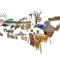 Chinese Farm Tools Rural Farm Tools Sits Combination 3d model