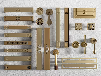 New Chinese Handle Classical Handle Wardrobe Handle Cabinet Door Handle Drawer Handle 3d model