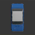 Classic Blue Vintage Sedan With White Roof On Reflective Surface
