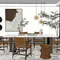Modern Dining Table and Chair Combination Dining Table and Chair 3d model