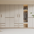 Cream Style Wardrobe Modern Wardrobe Bedroom Wardrobe Finished Wardrobe Wardrobe Dressing Table 3d model