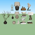 Table lamp decorative desktop ornaments combination 3d model