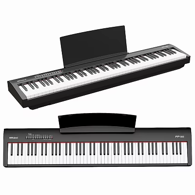 Roland FP30X Digital Piano With 88 Keys Portable Black Design Top View 3d model
