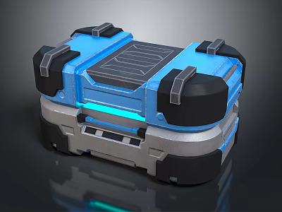 Modern Blue Toolbox Design With Black Handles Gray Base And Blue Accents 3d model