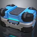 Modern Blue Toolbox Design With Black Handles Gray Base And Blue Accents 3d model
