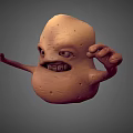 Anthropomorphic Potato Game Movie Character With Exaggerated Features And 3D Model Design