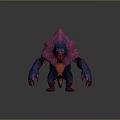 Pink And Purple Monster Doll With Sharp Teeth Claws And Textured Skin