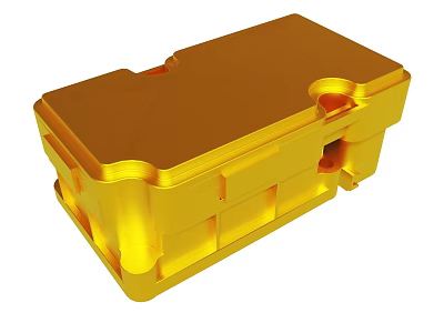 Golden Metal Mechanical Component With Precision Structural Holes And Block Design 3d model
