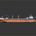 Orange And White Ship Featuring Deck Equipment And Design Elements 3d model