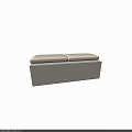 Modern Minimalist Sofa Bench With Light Fabric Upholstery And Two Cushions