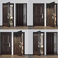 Modern Security Doors With Durable Design Secure Lock And Handle For Home Safety 3d model