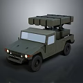 Green Military Armored Tank With Multiple Missile Launchers And Off Road Structure