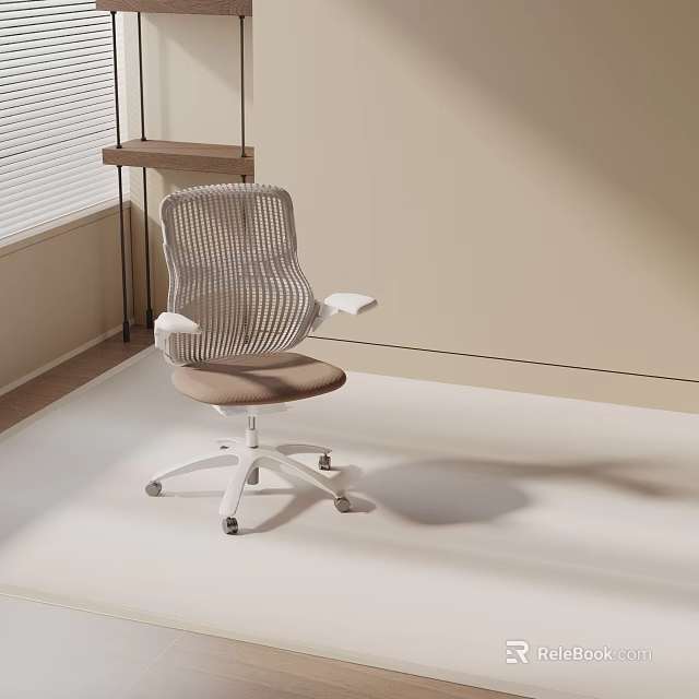 Modern Ergonomic Office Chair With Mesh Back Comfortable Seat Adjustable Arms And Swivel Base 3d model 