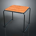 Sturdy Wooden Top Table With Black Metal Frame Modern Design For Home Office Use