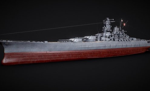 Japanese battleship 3d model