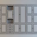 Wooden Bookcase with Glass and Solid Doors Drawer Storage and Shelving Design