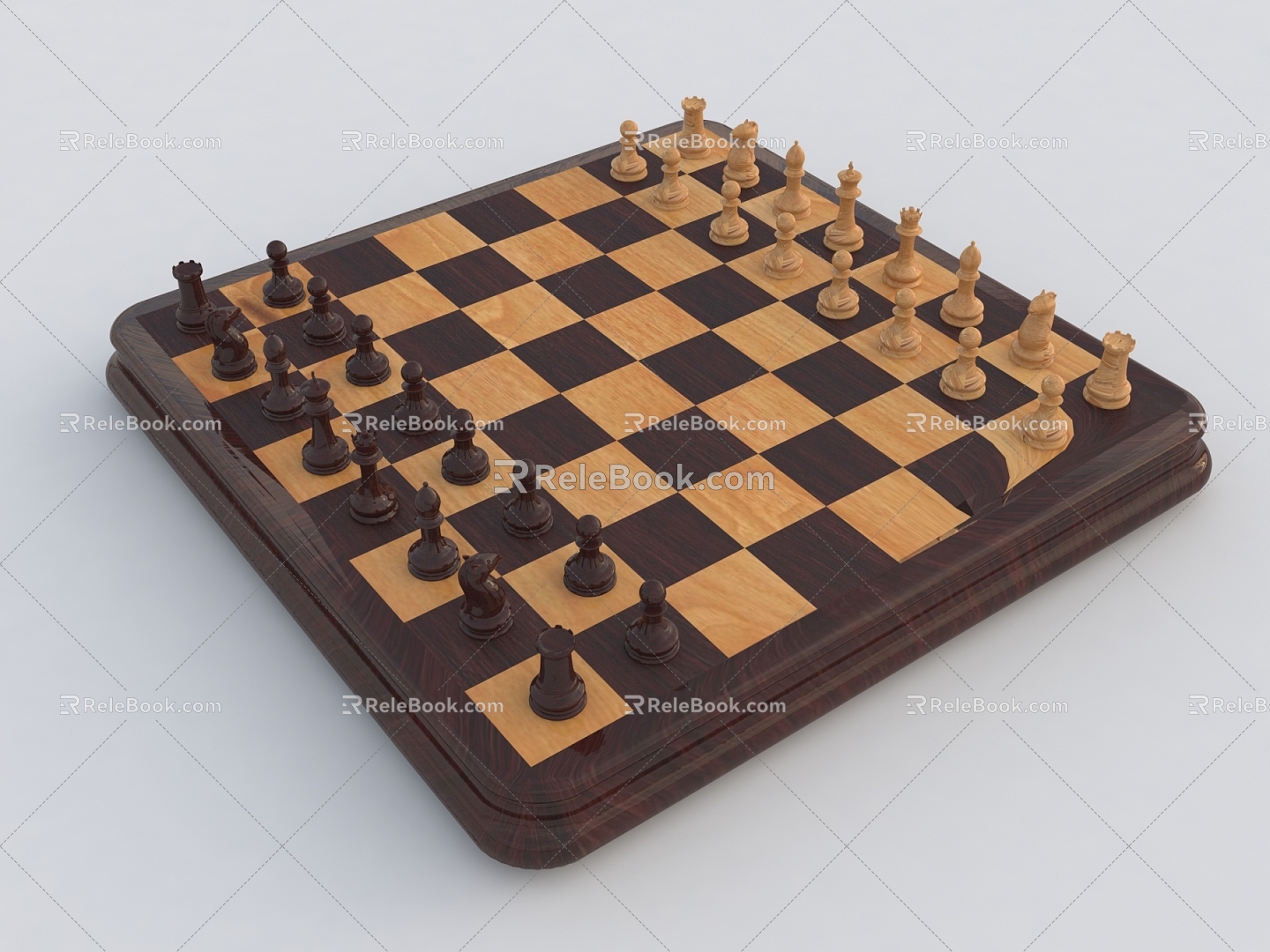 Chess Chess Board Chessmen Chess Cards 3d model