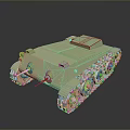 Green Tank Model With Detailed Tracks And 3D Render Design Features 3d model