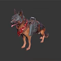 Brave German Shepherd Dog Companion With Red Bandana And Backpack Gear