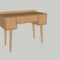 Simple Wooden Dressing Table With Drawers And Slender Legs Design