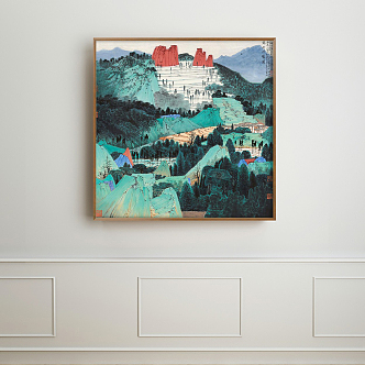 New Chinese Landscape Painting Decorative Painting 3d model