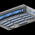 Modern Monitoring Room With Control Desks Multiple Screens And Chairs