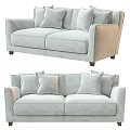 Light Colored Modern Two Seater Sofa With Soft Fabric And Cushions 3d model