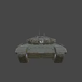 Dark Green Military Tank With Long Barrel Tracks And Armored Turret Design